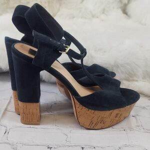 Dolce Vita Platform Baxter Suede T Strap Heels